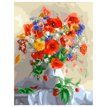 Картина по номерам 40x50 Цветы в вазе (RDG-3667) * Картина по номерам