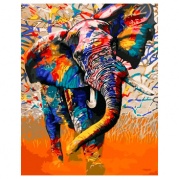 Картина по номерам 40x50 Красочный слон (VA-1830) * Картина по номерам