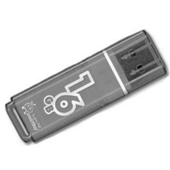 USB 16 Gb Smart Buy Glossy series Black * Карта памяти