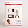 Адаптер NanoSIM/MicroSIM/MiniSIM 3в1 черный 29804 * Адаптер Activ