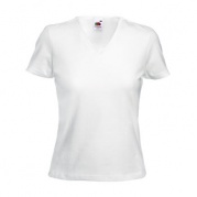 Белая футболка lady, размер 52 (XXL) (V-ворот) * Футболка