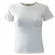 Белая футболка lady, размер 44 (S) (О-ворот) * Футболка