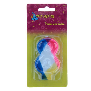 Свеча-цифра "8" "Акварель" 1,5х15х17см * 120320 Свеча-цифра "8" "Акварель" 1,5х15х17см * 120320