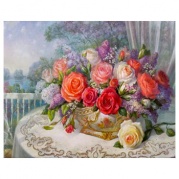 Картина по номерам 40x50 Розы на веранде (VA-1569) * Картина по номерам