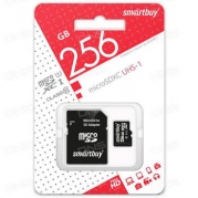 MICRO SDXC (Trans Flash) 256Gb Smart Buy (class 10+ адаптер) * Карта памяти