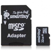 MICRO SDHC (Trans Flash) 32Gb Smart Buy (class 10)+адаптер * Карта памяти
