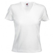 Белая футболка lady, размер 46 (M) (V-ворот)* Футболка