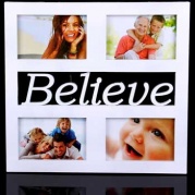 Рамка для 4-х фото "Believe" белая 10х15см, 35х37см, 871841 * Фоторамка